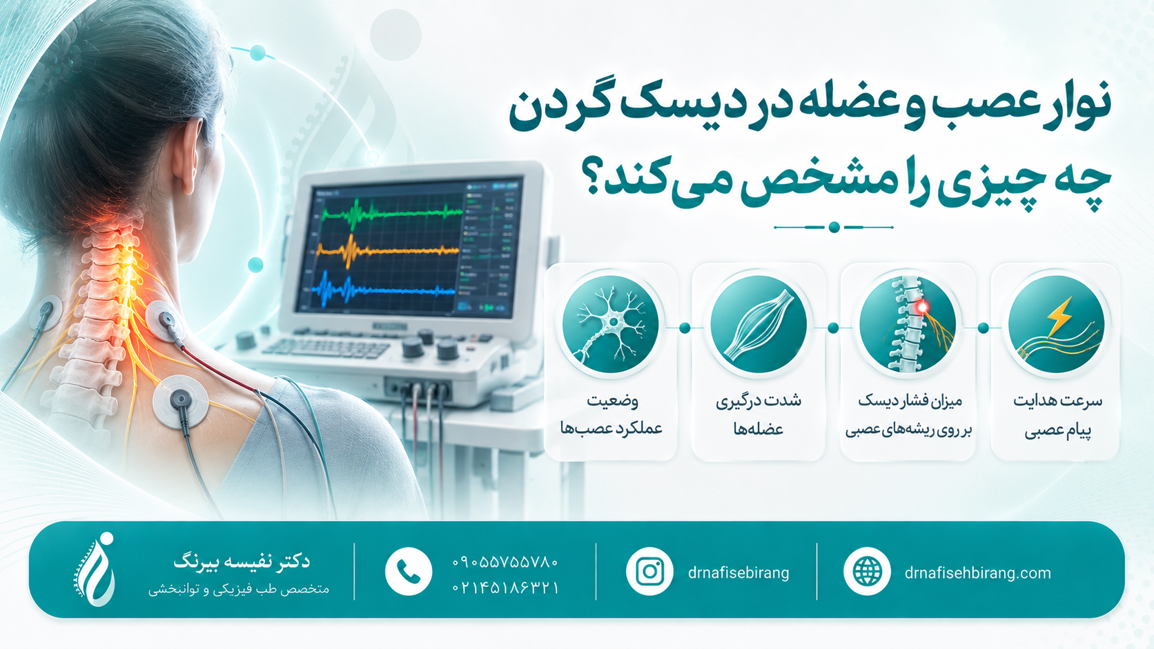 نوار عصب و عضله در دیسک گردن چه چیزی را مشخص می‌کند؟